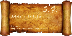 Sohár Fulvia névjegykártya